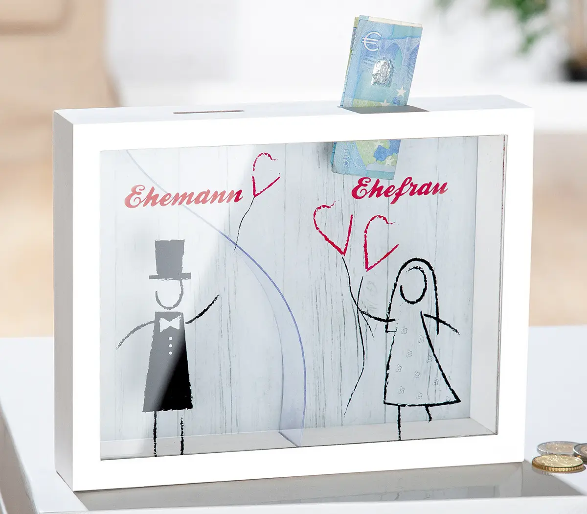 Macrander Spardose Hochzeitspaar Weiß 22x17x4,2 cm