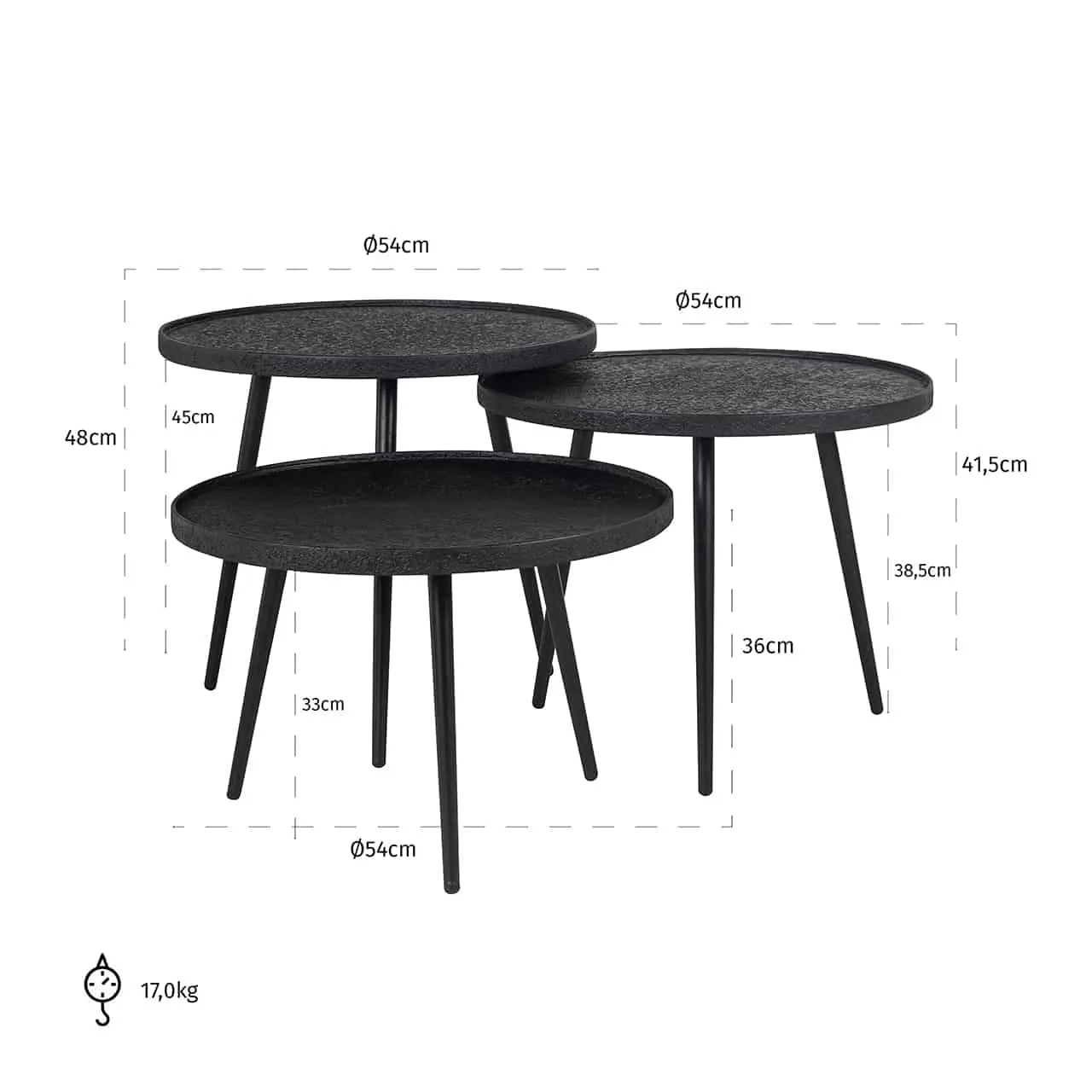 Richmond Interiors Coffee table Oxford set of 3 ()
