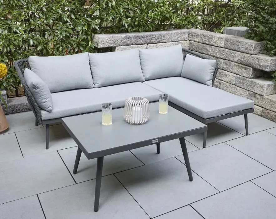 LC Wholesaler Lounge-Set Sunera 3-tlg. Anthrazit/Grau-Mix
