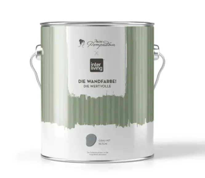 MissPompadour Wandfarbe Grau mit Beton 2,5 L