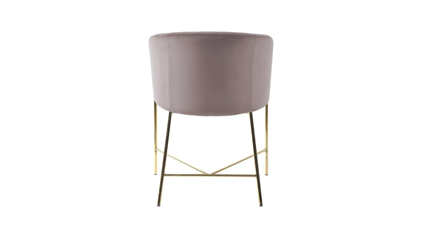 Actona Esszimmerstuhl Nelson 80428, Dusty rose, Gestell Metall chrom gold