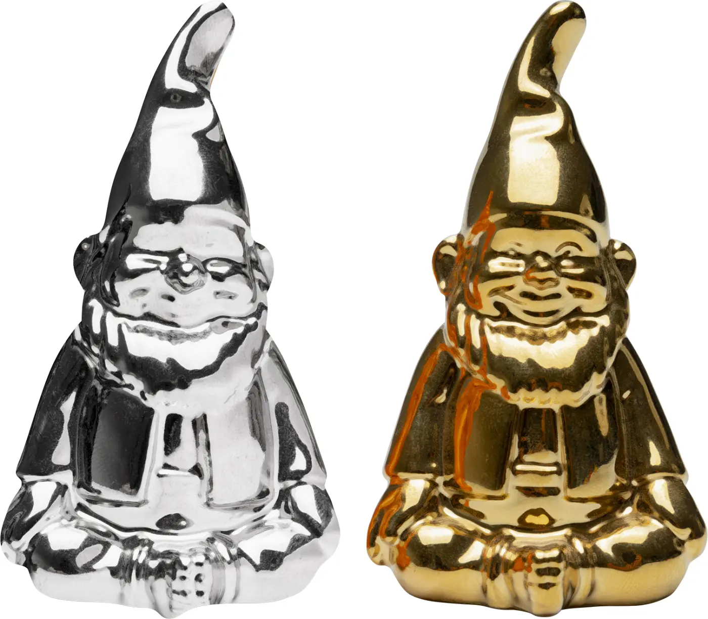 Kare Design Salz- und Pfefferstreuer Zwerg silber/gold