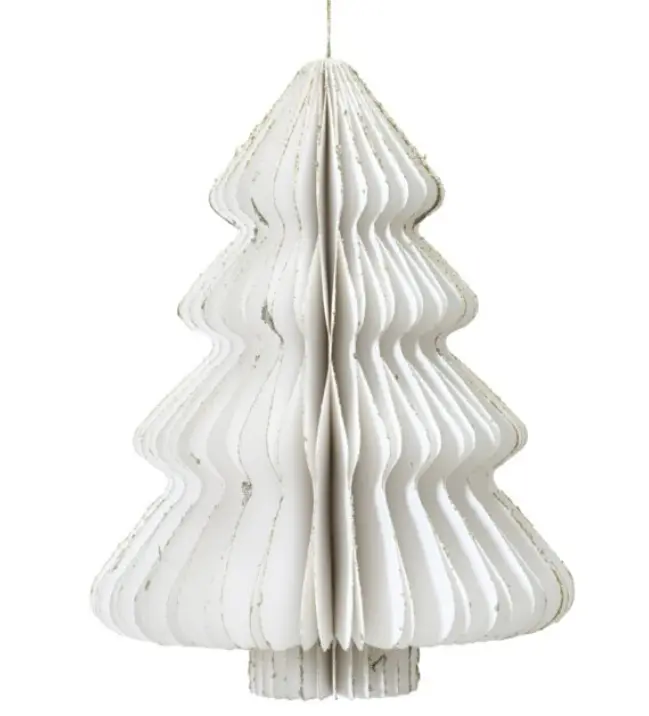 Kaemingk Baum Papier weiß 15 cm