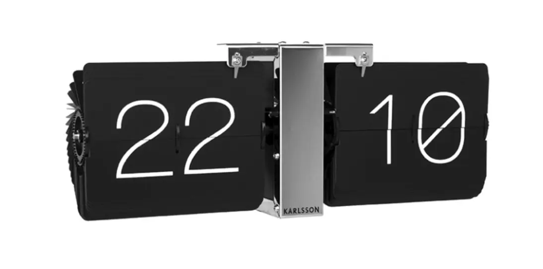 Karlsson Flip Clock No Case Steel ca. 36x14x8,5 cm