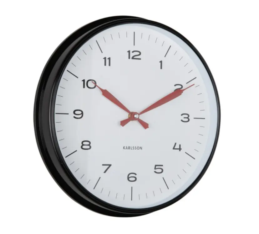 Karlsson Wanduhr Modern Factory schwarz/rot Durchmesser ca. 30 cm