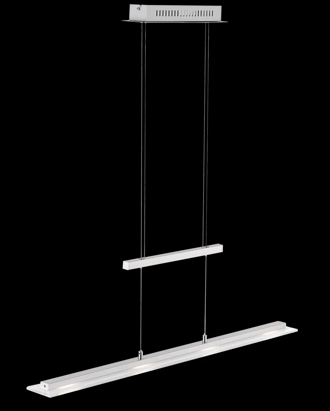 F&H Pendelleuchte L88 B9 mattnickel/chrom - Glas teilsatiniert Rand klar