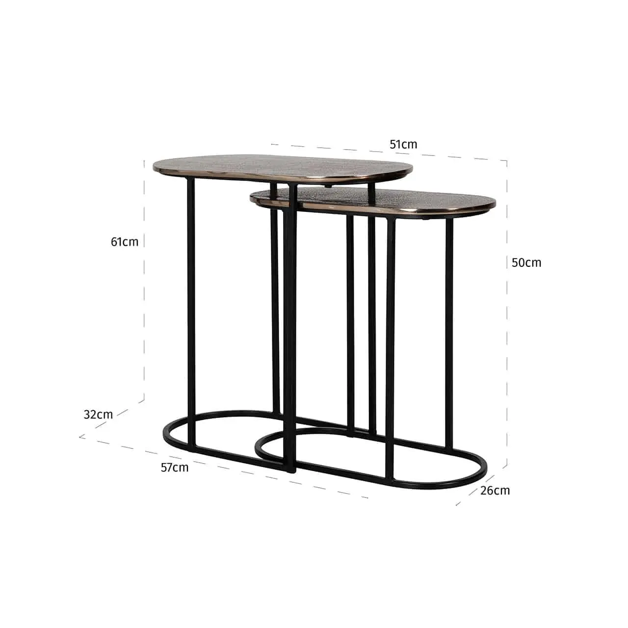 Richmond Interiors End table Chandon set of 2 (Champagne gold)