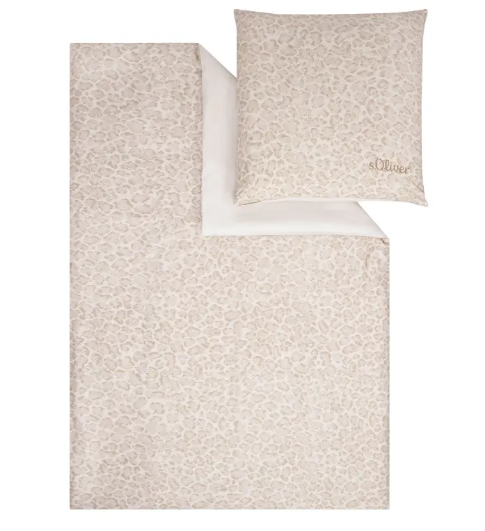 S. Oliver Satin-Bettwäsche Beige 155x220 cm und 80x80 cm