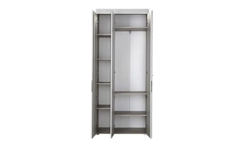 Innostyle Garderobenschrank Funny Weiß/Silbereiche ca. 84x200x40 cm