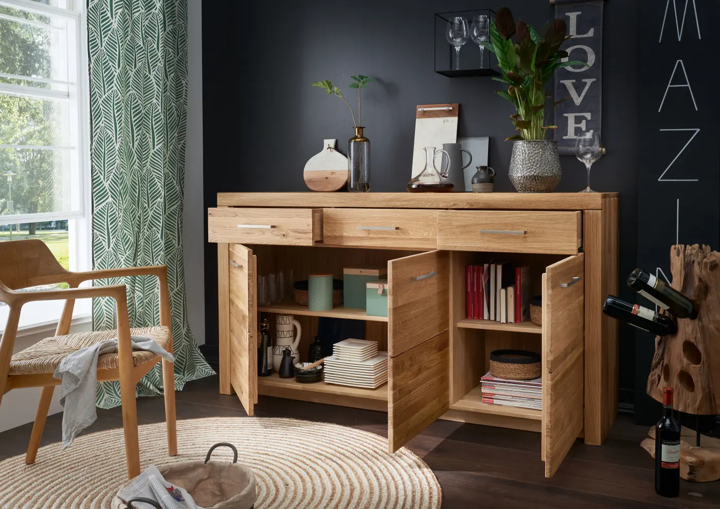 3S Frankenmöbel Sideboard Wildeiche massiv ca. 171x92x45 cm