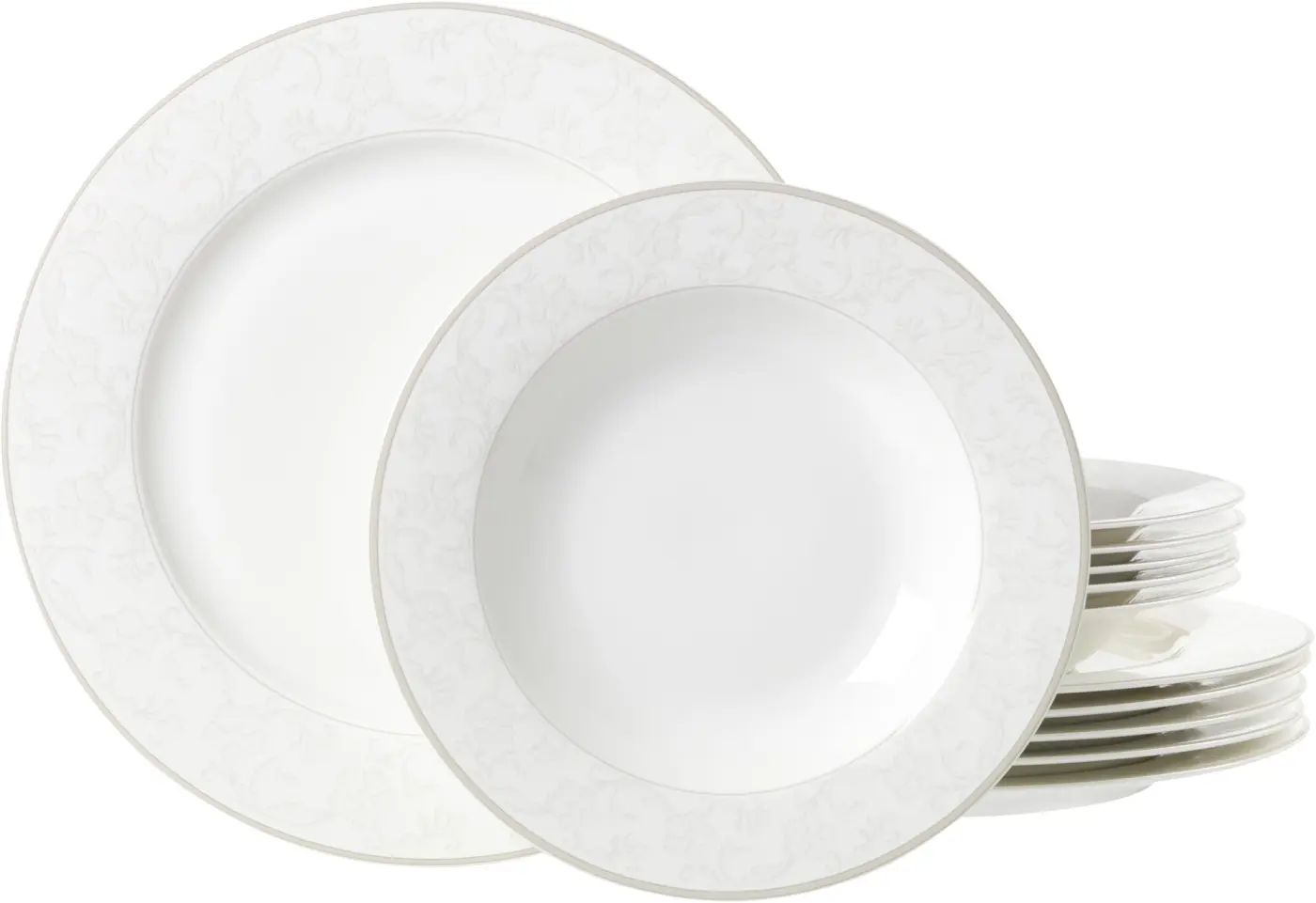 Ritzenhoff Tafelservice Isabella 12-tlg. Weiß/Beige