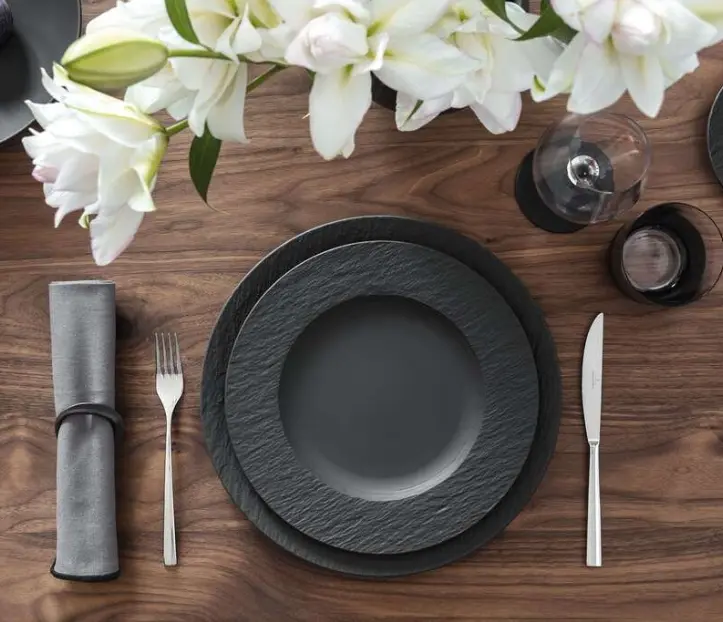 Villeroy & Boch Speiseteller Manufacture Rock 27 cm schwarz