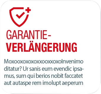 Grafik mit dem Text "Garantieverlängerung" und einem roten Pluszeichen.