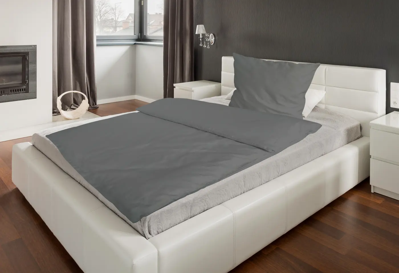 CoSiMa Bettwäsche Odette anthrazit  ca. 155x220 cm
