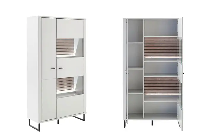 MCA Kombi-Vitrine Modern white ca.100x185x37 cm