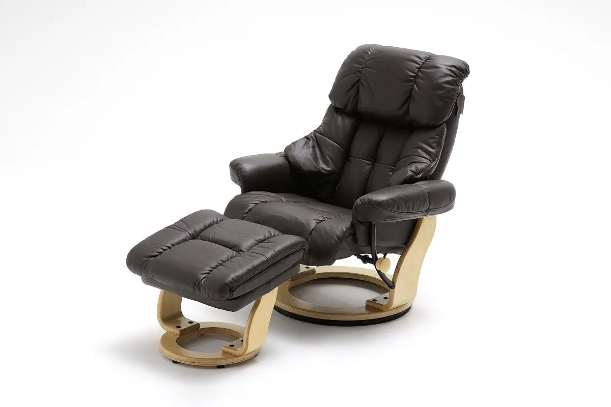 MCA Relaxsessel Calgary Leder Braun inkl. Hocker  ca.90x104x91 cm