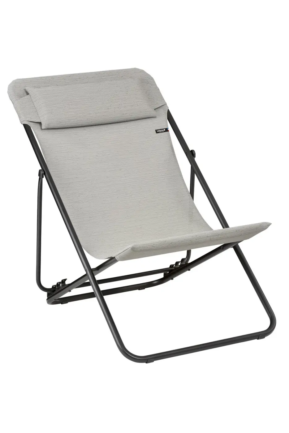 Lafuma Liegestuhl Maxi Transat Plus Grau/Titan, inkl. Kopfpolster ca. 62x91x95 cm
