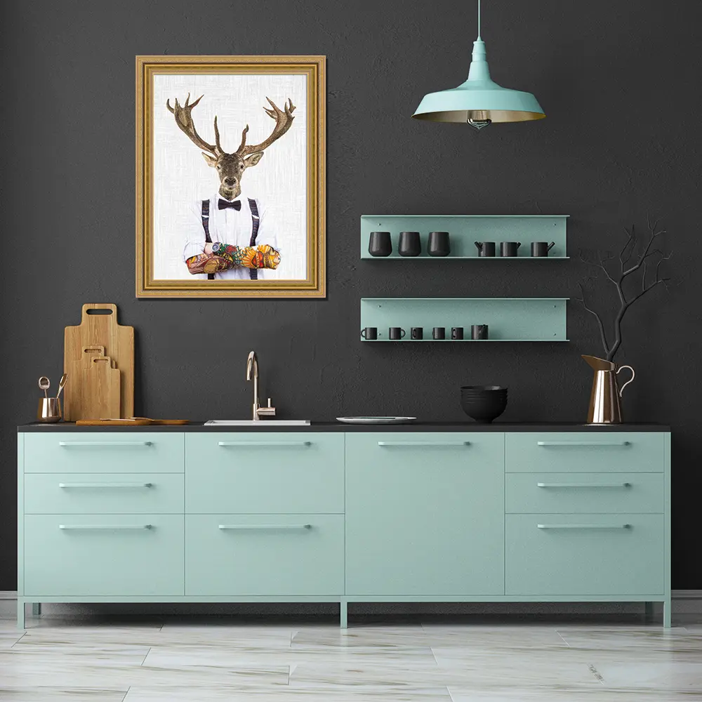 ars graphica Kunst-Edition gerahmt 93x73cm - Tai: Deer Man