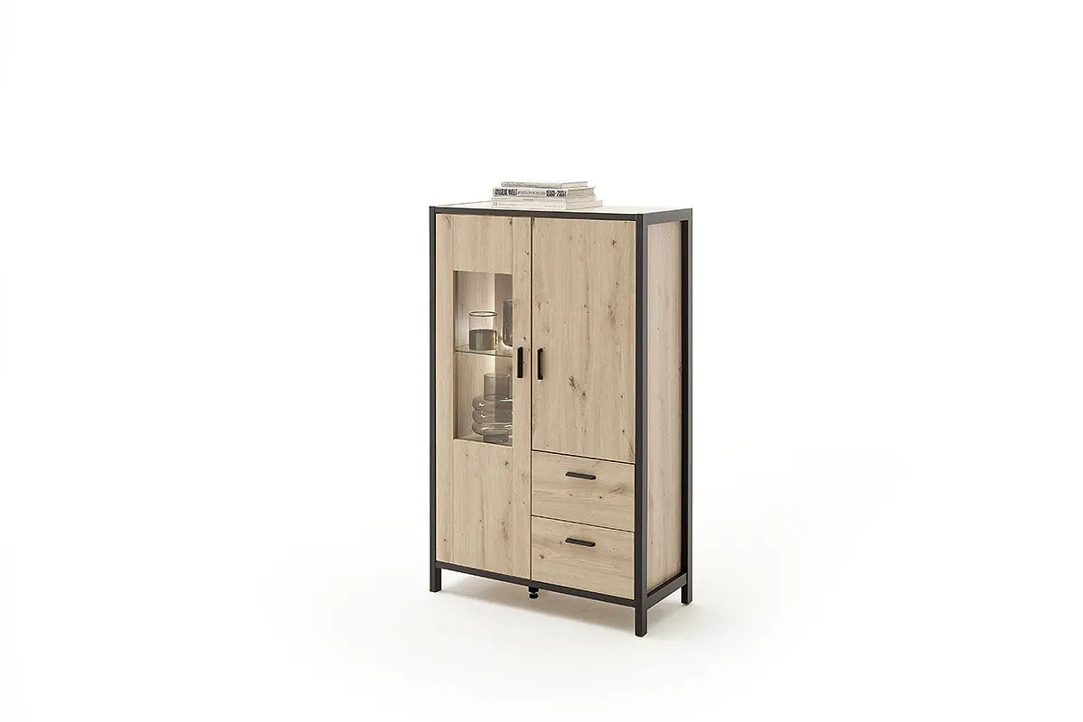 MCA Highboard Balkeneiche - anthrazit ca.86x140x40 cm