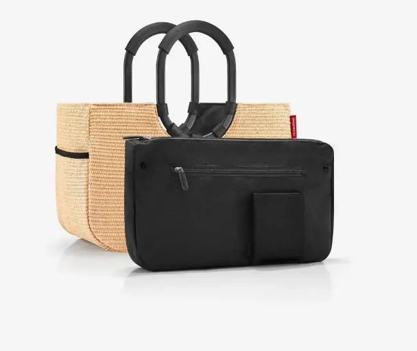 Reisenthel Loopshopper M Frame raffia black 40x26x20 cm
