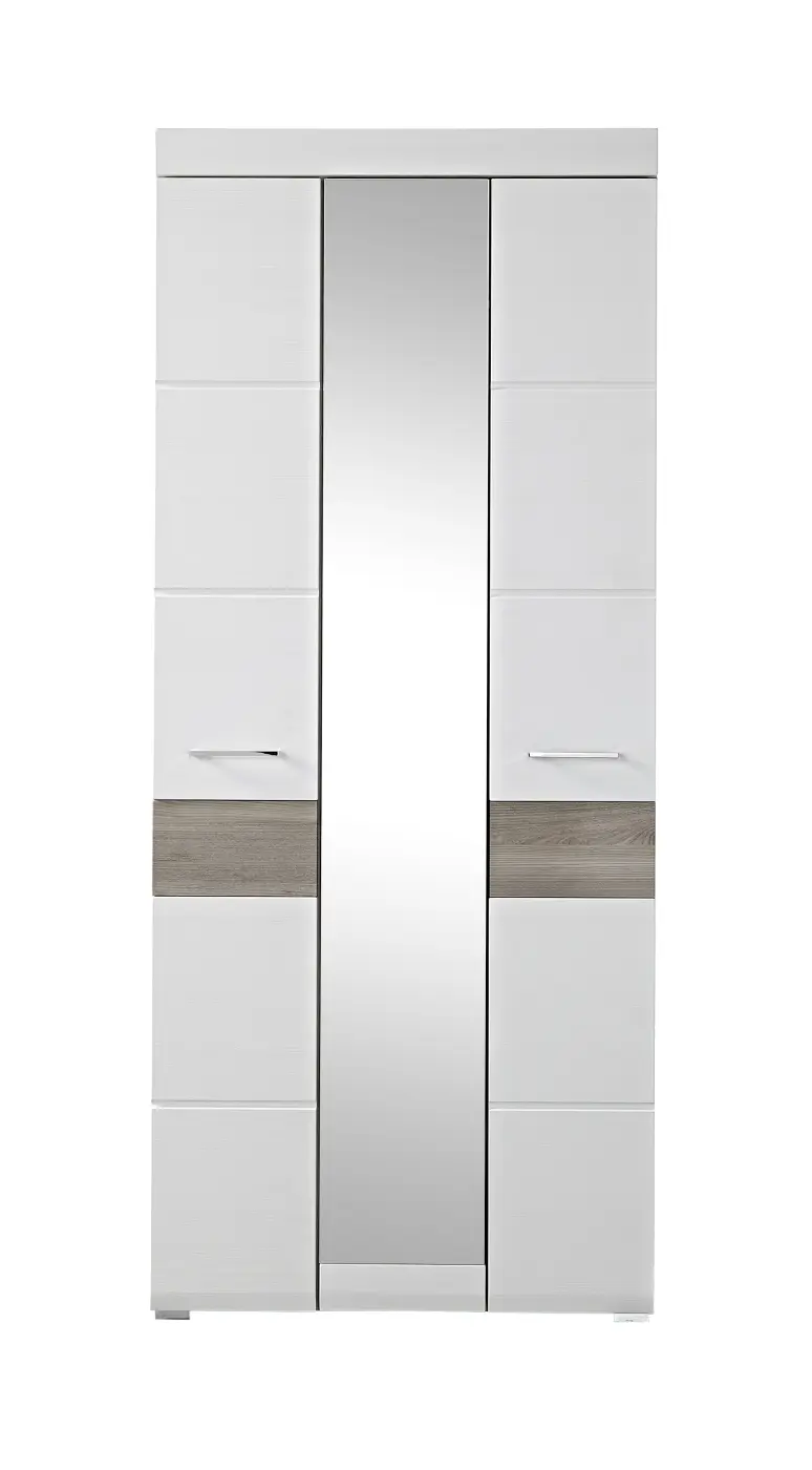 Innostyle Funny Garderobenschrank ca. 84x200x40 cm Weiß/Silbereiche