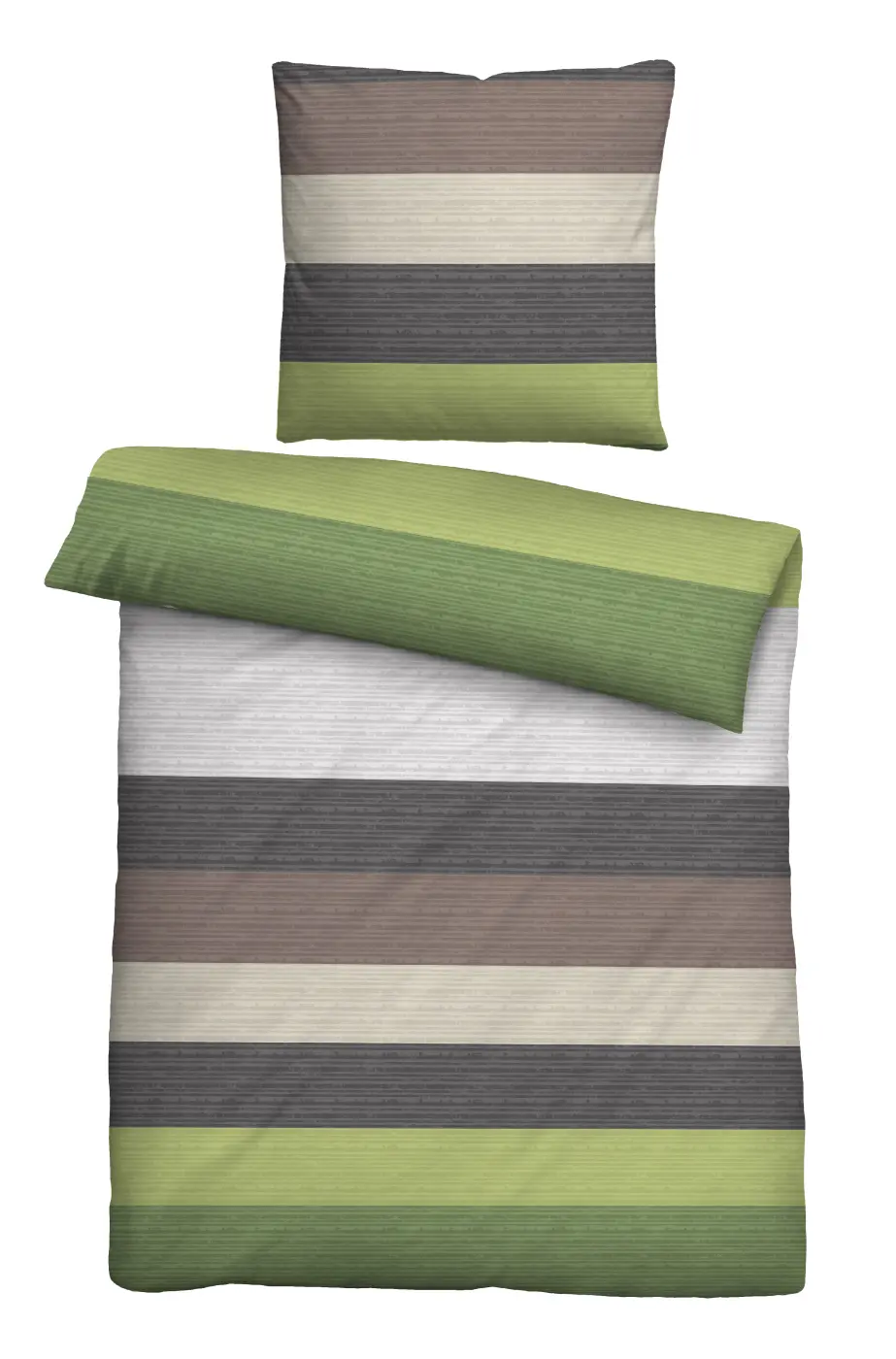 biberna Mako-Satin Bettwäsche pistaziengrün 1x 135x200 cm + 1x 80x80 cm