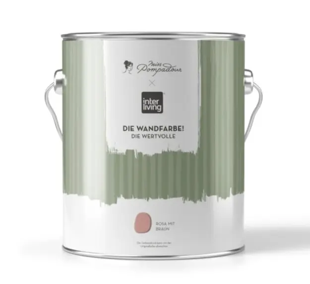 Miss Pompadour Wandfarbe Rosa mit Braun 2,5 L