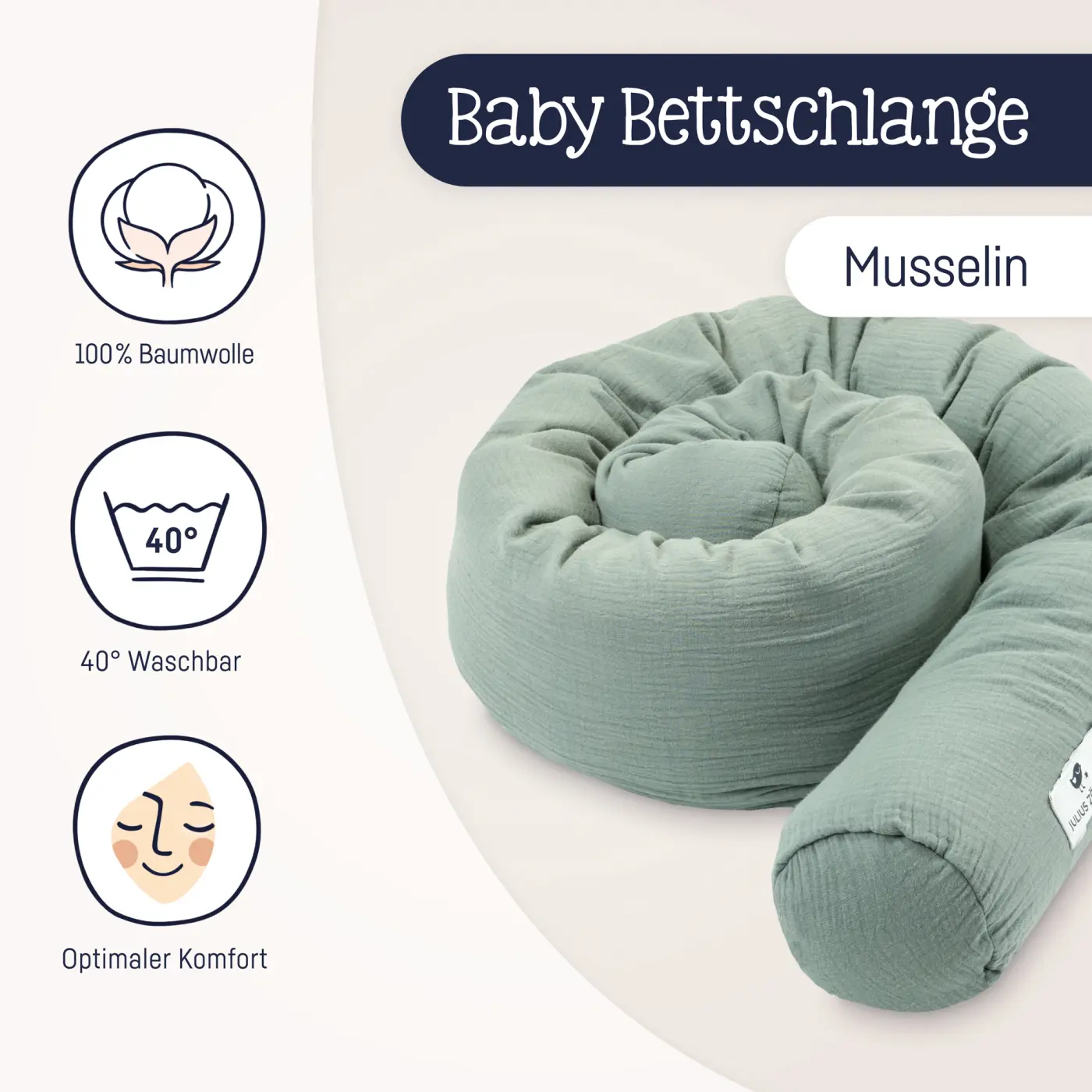 Zöllner Bettschlange Musselin grün