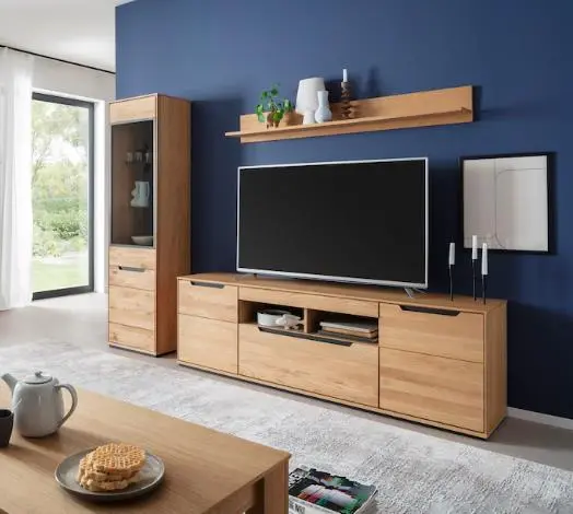 MCA Direkt Wohnkombination Araya 1008016 in Wildeiche massiv geölt ca.378x196x46 cm