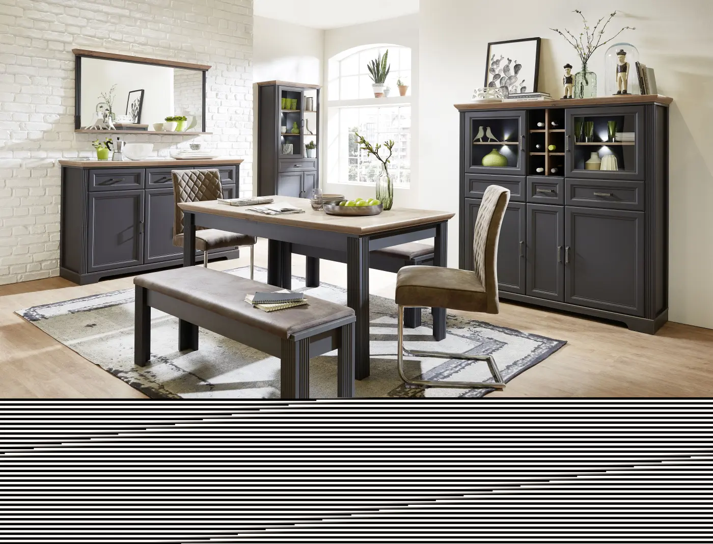 Innostyle Spiegel Jasmin 1LG9GH50, Graphit MDF/Eiche Artisan Nachbildung, BxHxT ca.142x74x16 cm