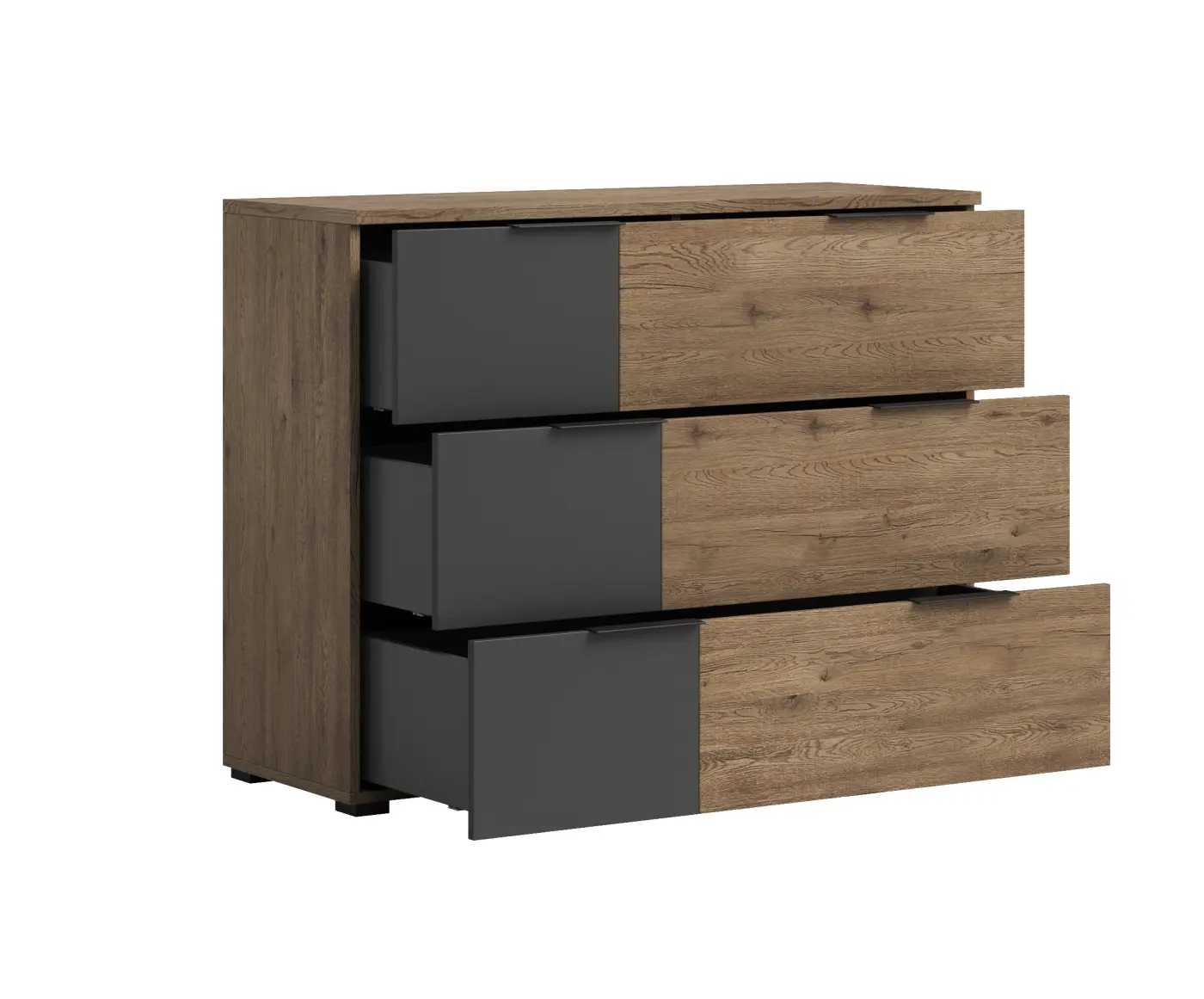 Pol Power Kommode LINEA Bartex Eiche/Graphit ca. 120x89x40 cm