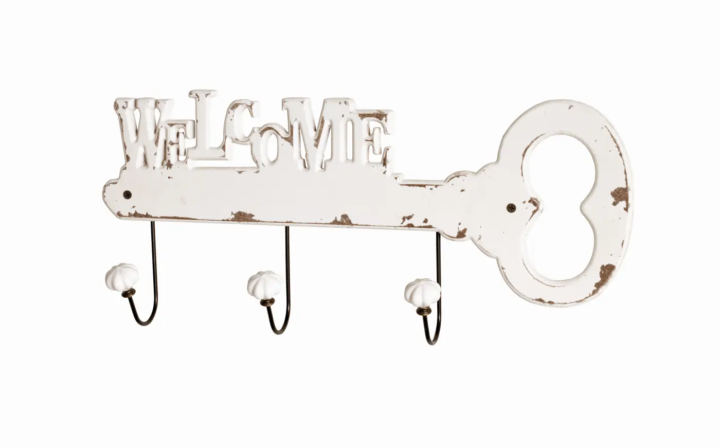 HAKU Garderobenleiste Welcome 22 weiß gewischt