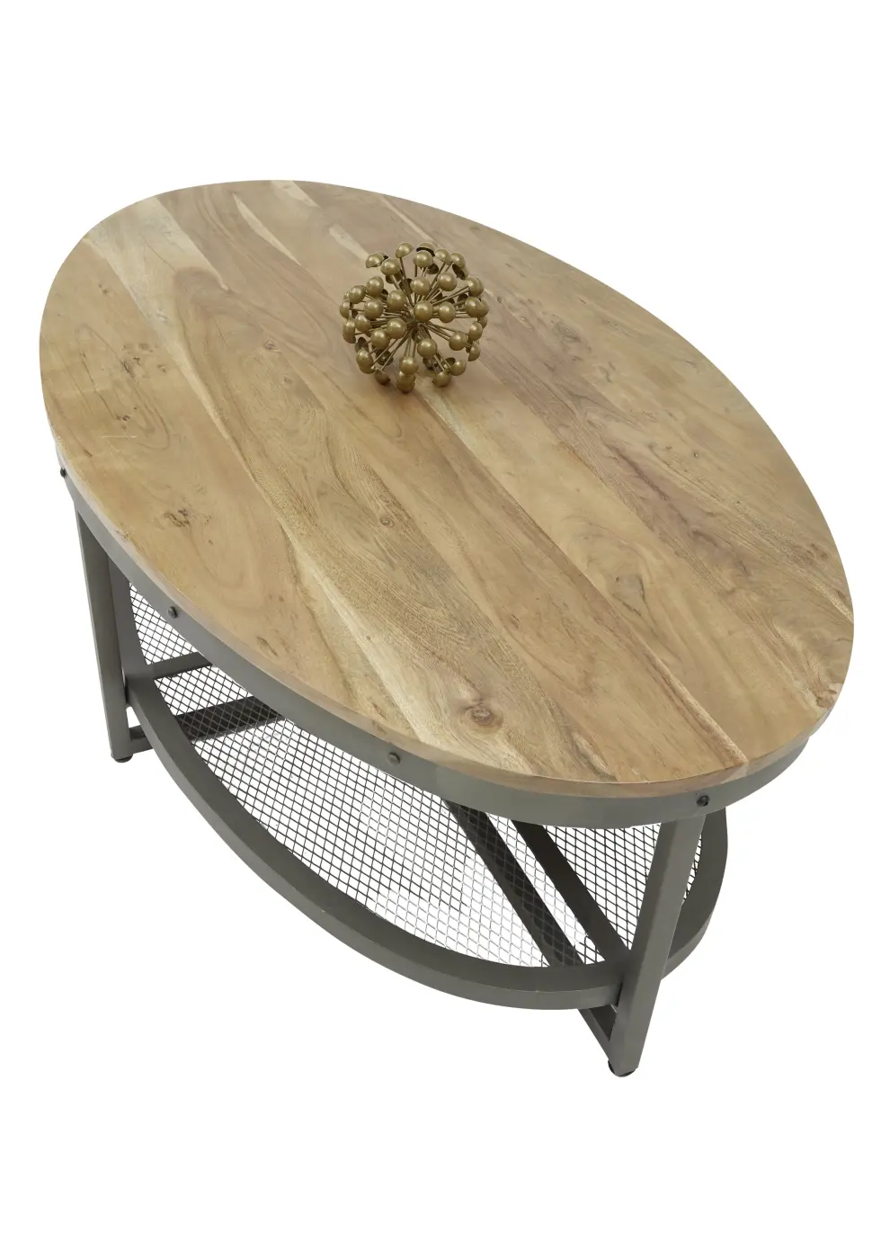 Couchtisch Akazienholz/Metall anth. BHT ca. 122x 44x71 cm
