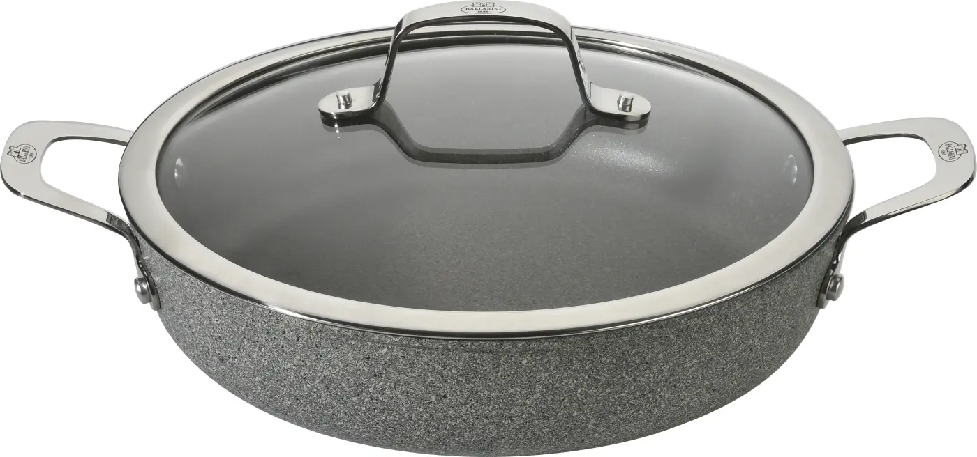 Zwilling Servierpfanne mit Deckel, beschichtet, 30 x 12,5 x 32,5 cm Steinoptik grau
