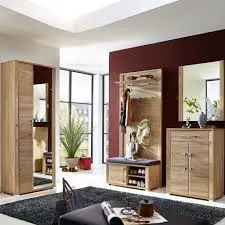 Innostyle Garderobenbank Go 3015HH60, Sonoma Eiche Nachbildung, Sitzkissen grau ca.90x40x36 cm