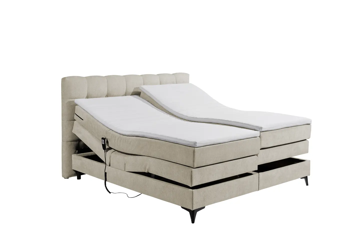 Ed Lifestyle Boxspringbett Atlas 6 Cream mit mot. Verstellung 180x200 cm