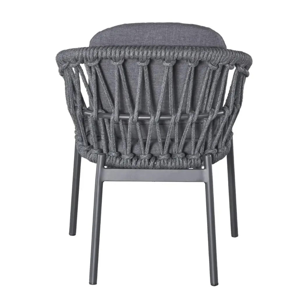 LC Garden Armlehnstuhl Bari Dunkelgrau/Anthrazit ca. 63x64x78,5 cm LC Garden Armlehnstuhl 249814 Bari ca. 63x64x78,5 cm Aluminiumgestell Anthrazit Kordel dunkelgrau