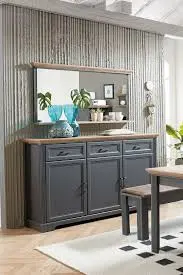 Innostyle Sideboard Jasmin 1LG9GH20 graphit MDF/Eiche Artisan Nachbildung BxHxT ca.166x102x48 cm