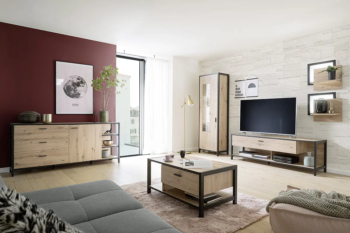 MCA Sideboard Balkeneiche - anthrazit ca.180x83x40 cm