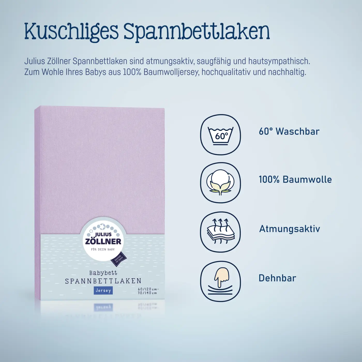 Zöllner Spannbetttuch Jersey flieder