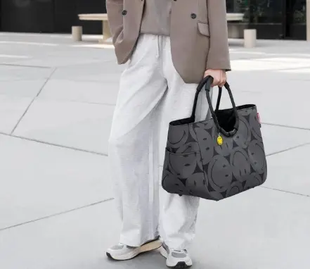 Reisenthel Loopshopper L Smiley grey  ca. 46x26x20 cm