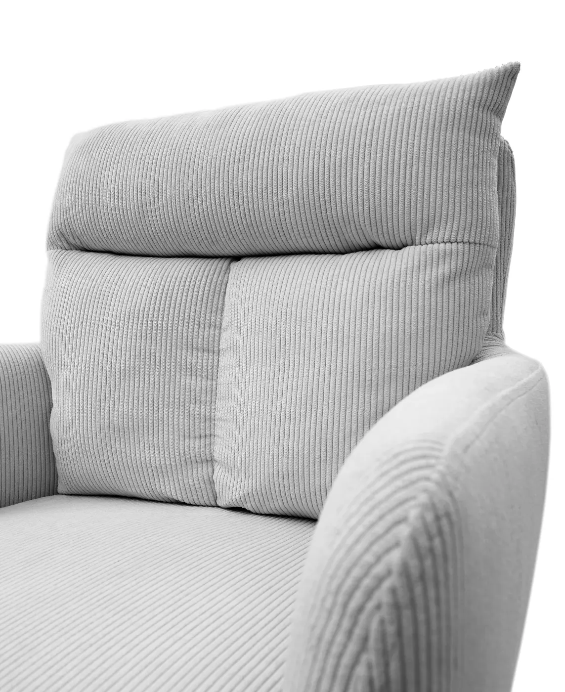 Stolkom Armlehnstuhl Sofia Cord Hellgrau 180 Grad drehbar ca. 61x93x66 cm