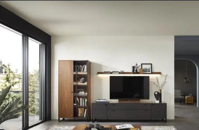 RMW Voice Wohnwand Vorzugskombination 47094 in Nussbaum Nova / Lack graphit ca.333x191x50 cm RMW Voice Wohnwand Vorzugskombination 47094 in Nussbaum Nova / Lack graphit ca.333x191x50 cm