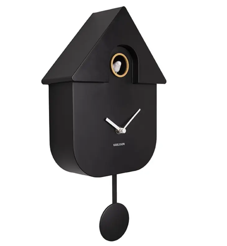 Karlsson Wall Clock Modern Cuckoo Schwarz ca. 21x41x8,5 cm