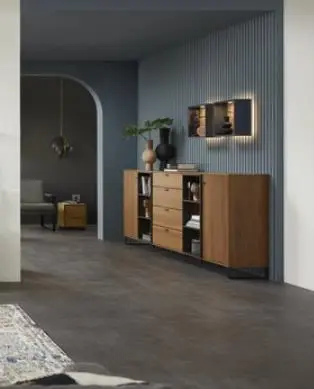 RMW Voice Sideboard 47442 in Nussbaum Nova / Lack graphit ca.243x103x42 cm RMW Voice Sideboard 47442 in Nussbaum Nova / Lack graphit ca.243x103x42 cm