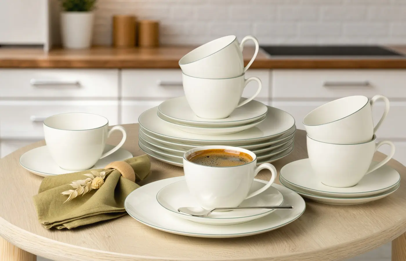 Seltmann Kaffeeservice Savona fine diamond 18-tlg. Green Line 