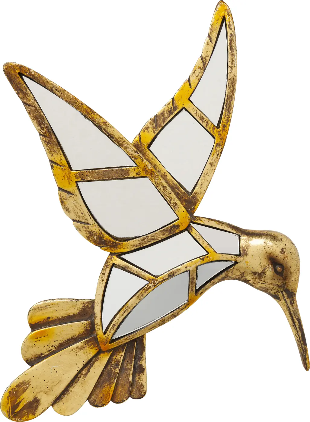 Kare Design Wandschmuck Hummingbird Mirror 27x32 cm Weiß/Gold