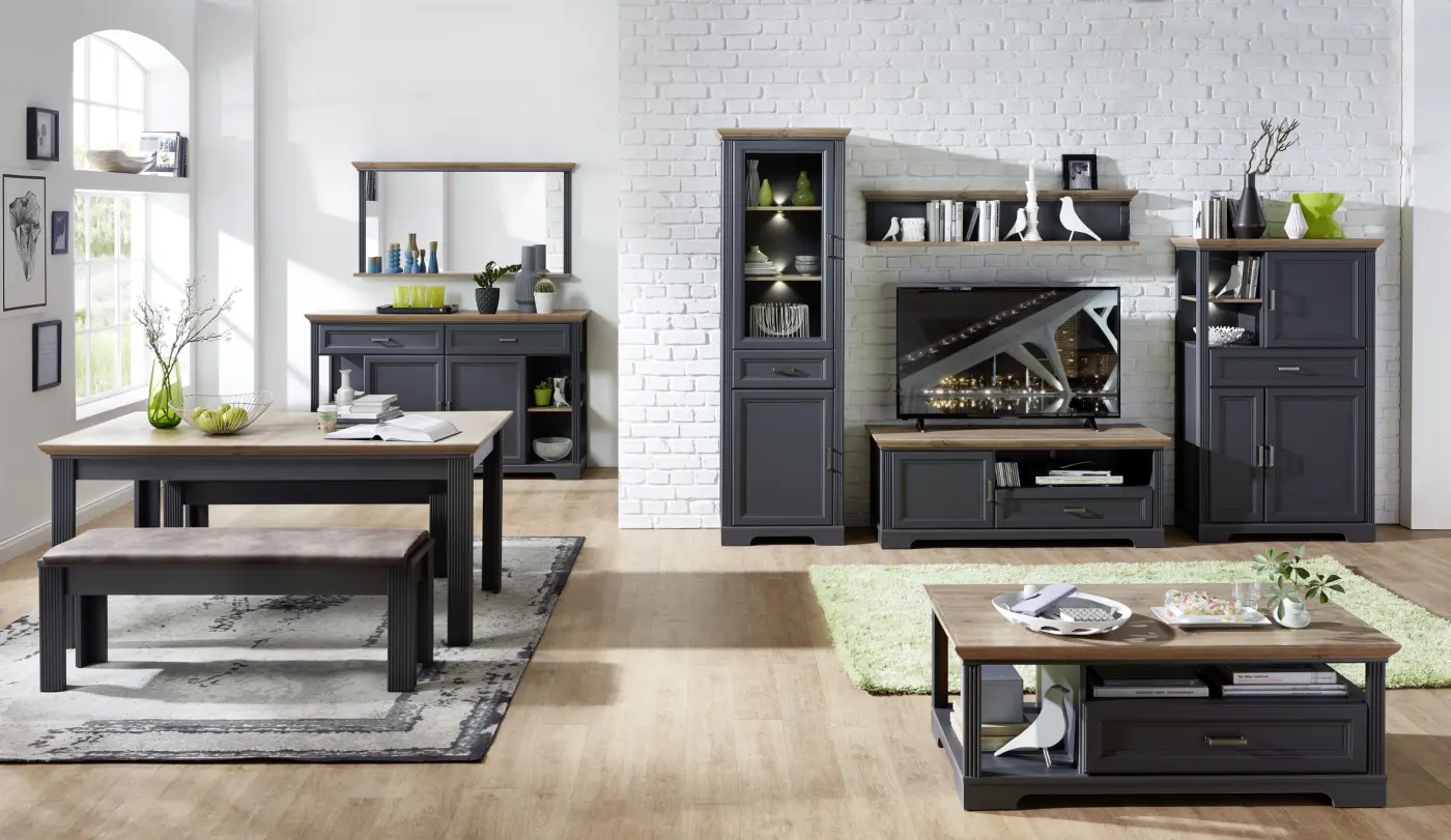 Innostyle Sideboard 1LG9GH21 Graphit MDF/Eiche Artisan Nachbildung, BxHxT ca.171x102x48 cm
