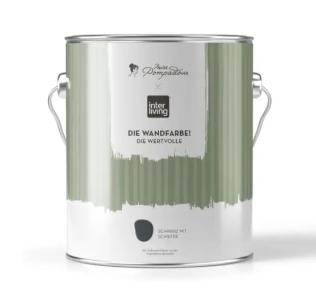MissPompadour Wandfarbe Schwarz mit Schiefer 2,5 L