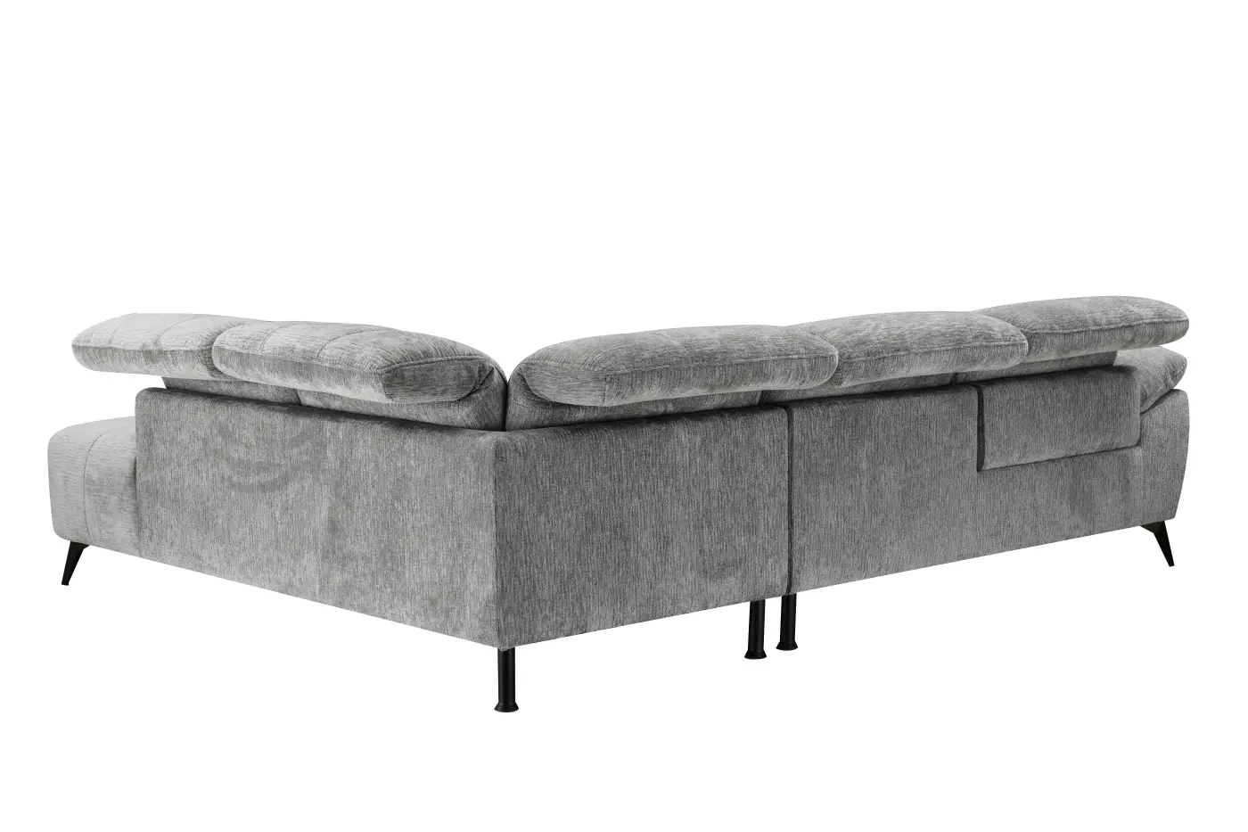 MK Garnitur Sevilla Hellgrau ca. 282x223 cm - Ottomane rechts - 